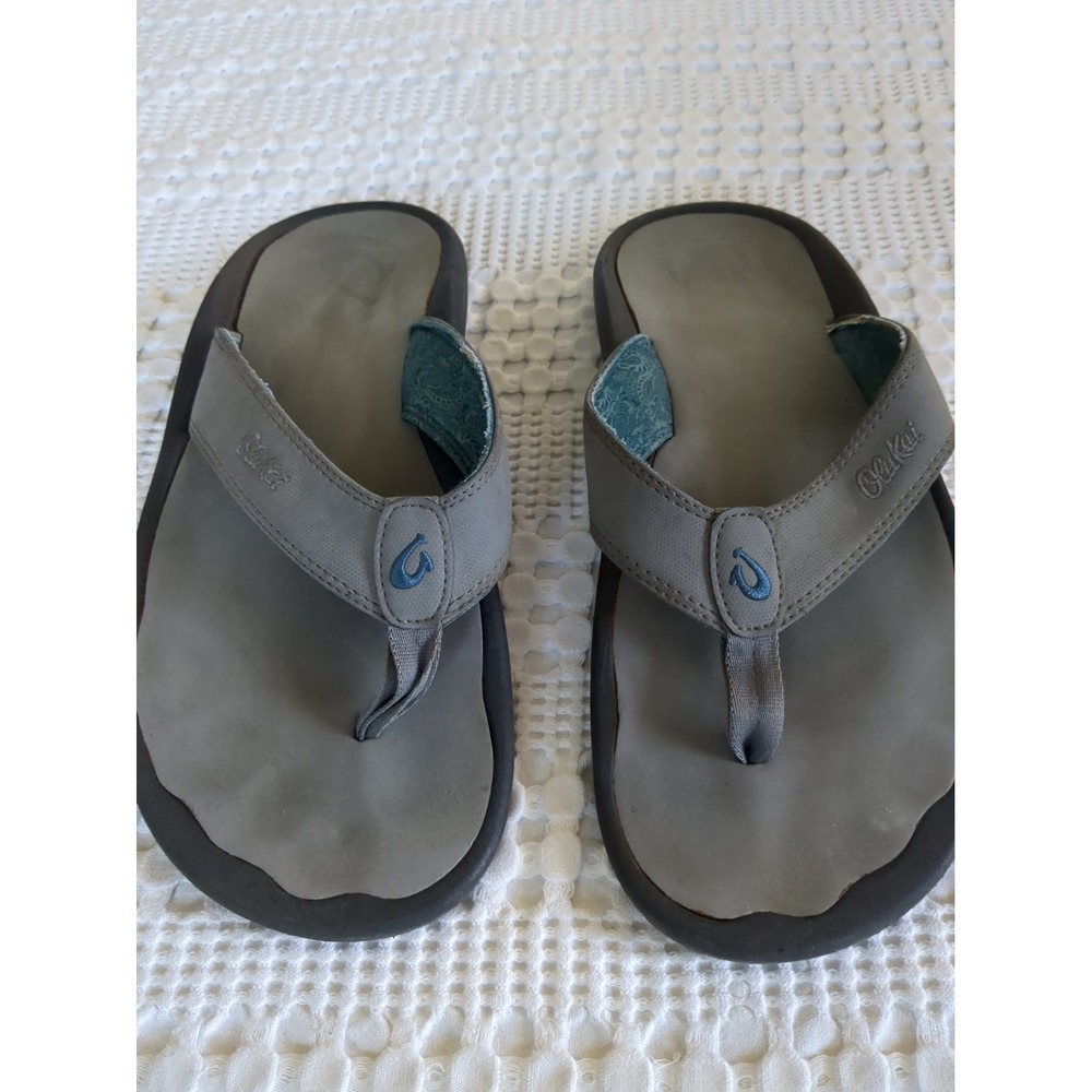 OluKai Ohana Men's Flip Flop Sandals Gray US 10 EU 43 - Picture 3 of 8